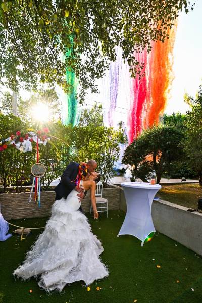 Fusées de couleurs pour Mariage près de Peypin et Marseille