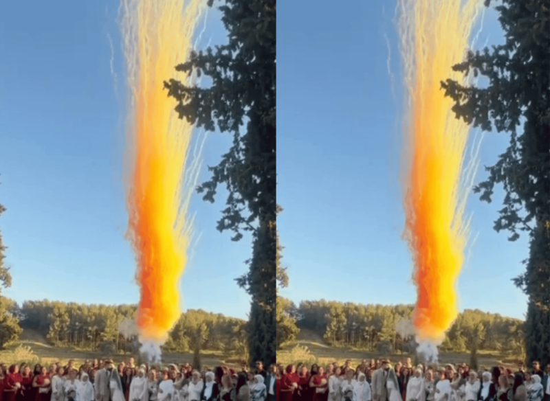 fusées de couleur pour mariage au domaine de Carnavan à Aubagne près de Marseille