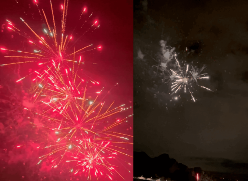 feux d'artifice sur la mer face au Fortin de corbières à Marseille