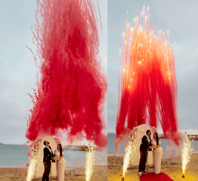 révélation de sexe de bébé avec fusées de couleurs et buzzer à toulon près de Marseille