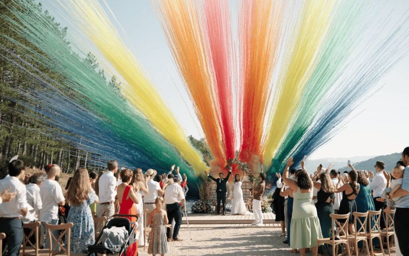 fusées de couleur pour mariage à Sisteron près de Gap