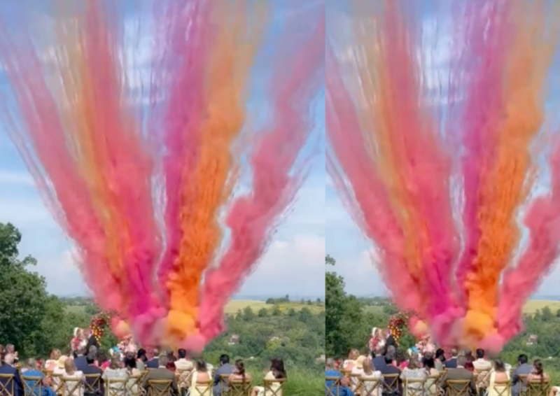 fusées de couleurs mariage près de Toulouse domaine terrarosa 