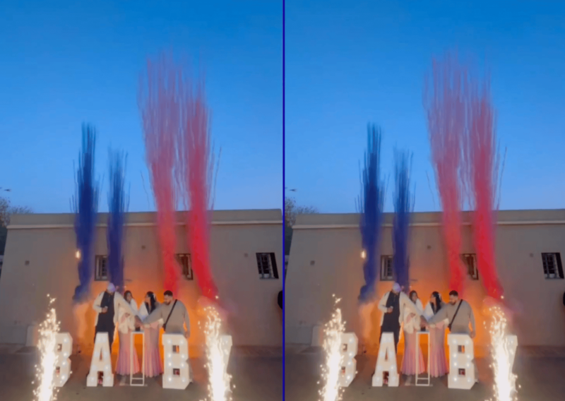 gender reveal avec buzzer revelateur à port de bouc près de Marseille