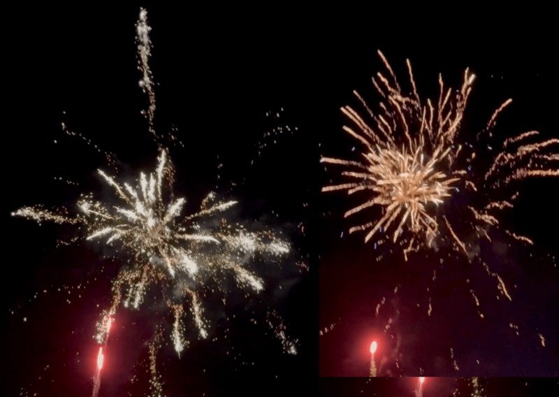 gender reveal avec feux d'artifices de nuit de 3 minutes