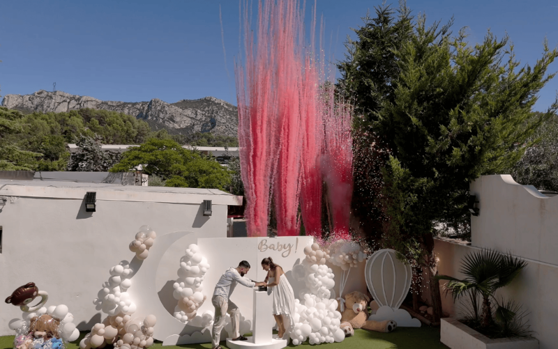 Gender reveal avec buzzer à Roquevaire près d'Aubagne