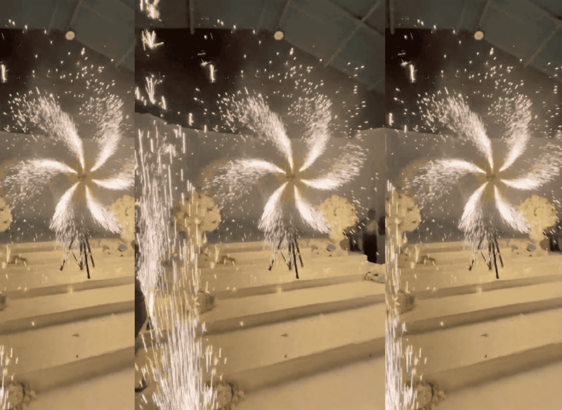 Jets de scène pour gâteau de Mariage gitan au Cadenet près de Marseille 