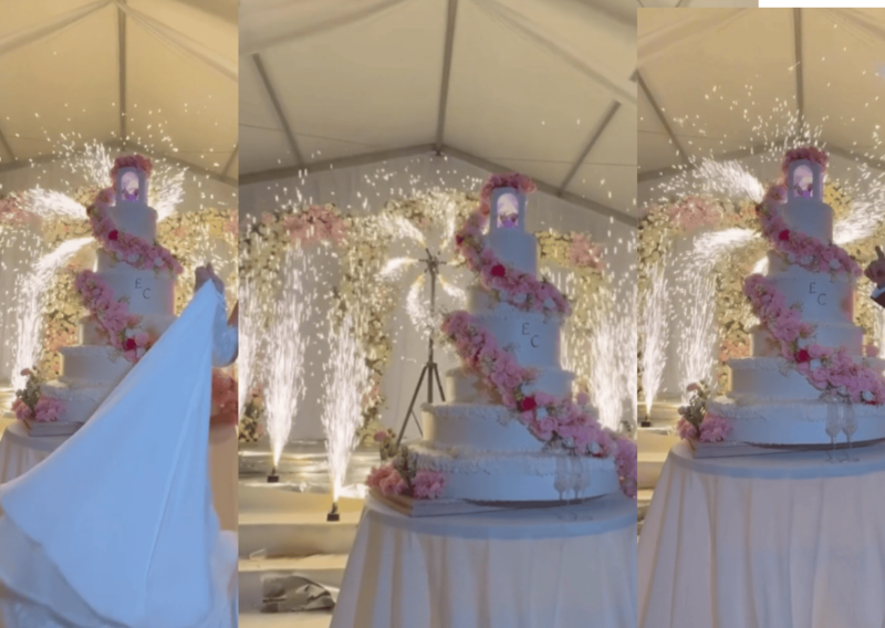 cascades d'étincelles et soleil pour mariage gitan à Fréjus