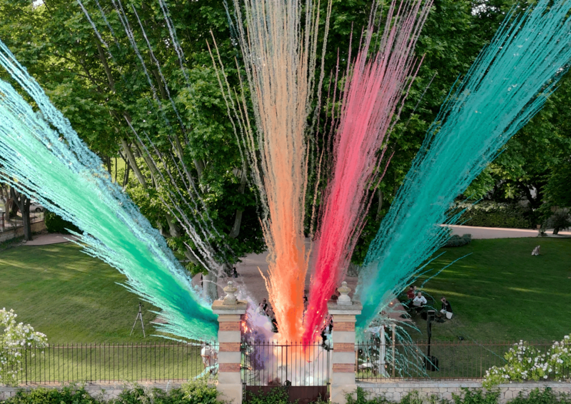 fusée de couleurs fumigène pour un mariage 