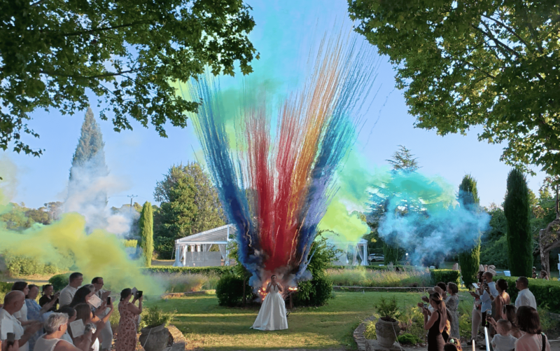 fusées de couleurs pour première danse pour anniversaire ou mariage à Carnoules