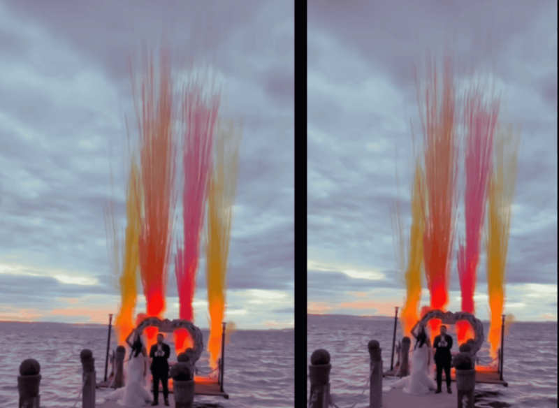 Fusées de couleur pour mariage sur Marseille à Rognac