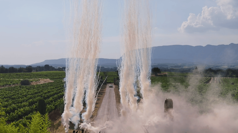fusées de couleur blanche pour arrivée des mariés à leur mariage
