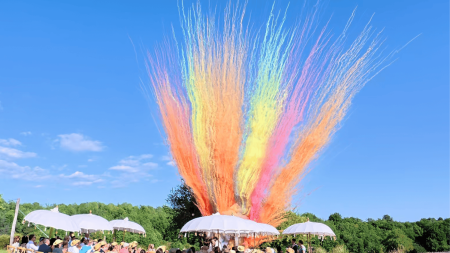 fusées de couleurs pour un mariage sur Marseille