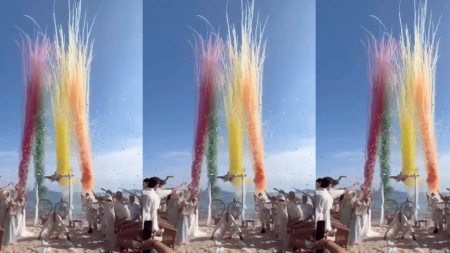 fusées de couleurs fin de cérémonie laïque 