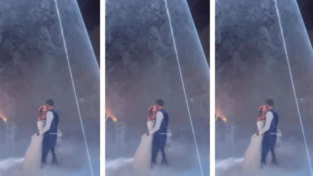 Show laser Univers pour Première Danse avec effet fumé et étoilé 