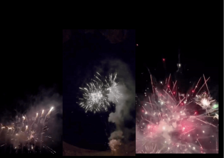 feux d'artifice de nuit à Trets près de Pourrières